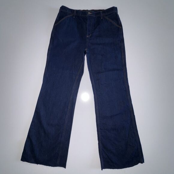 Favorite Daughter Olympia Flare Jeans Size 29 Manchester High Rise Red Hem - Picture 1 of 13